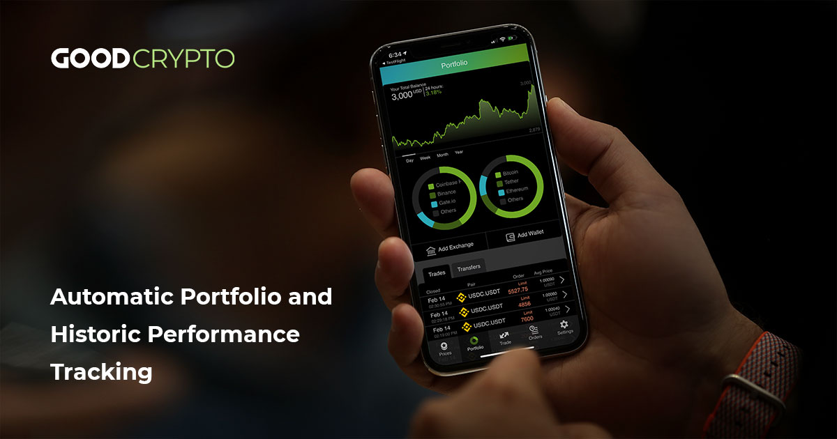 Automatic cryptocurrency portfolio tracking and portfolio performance