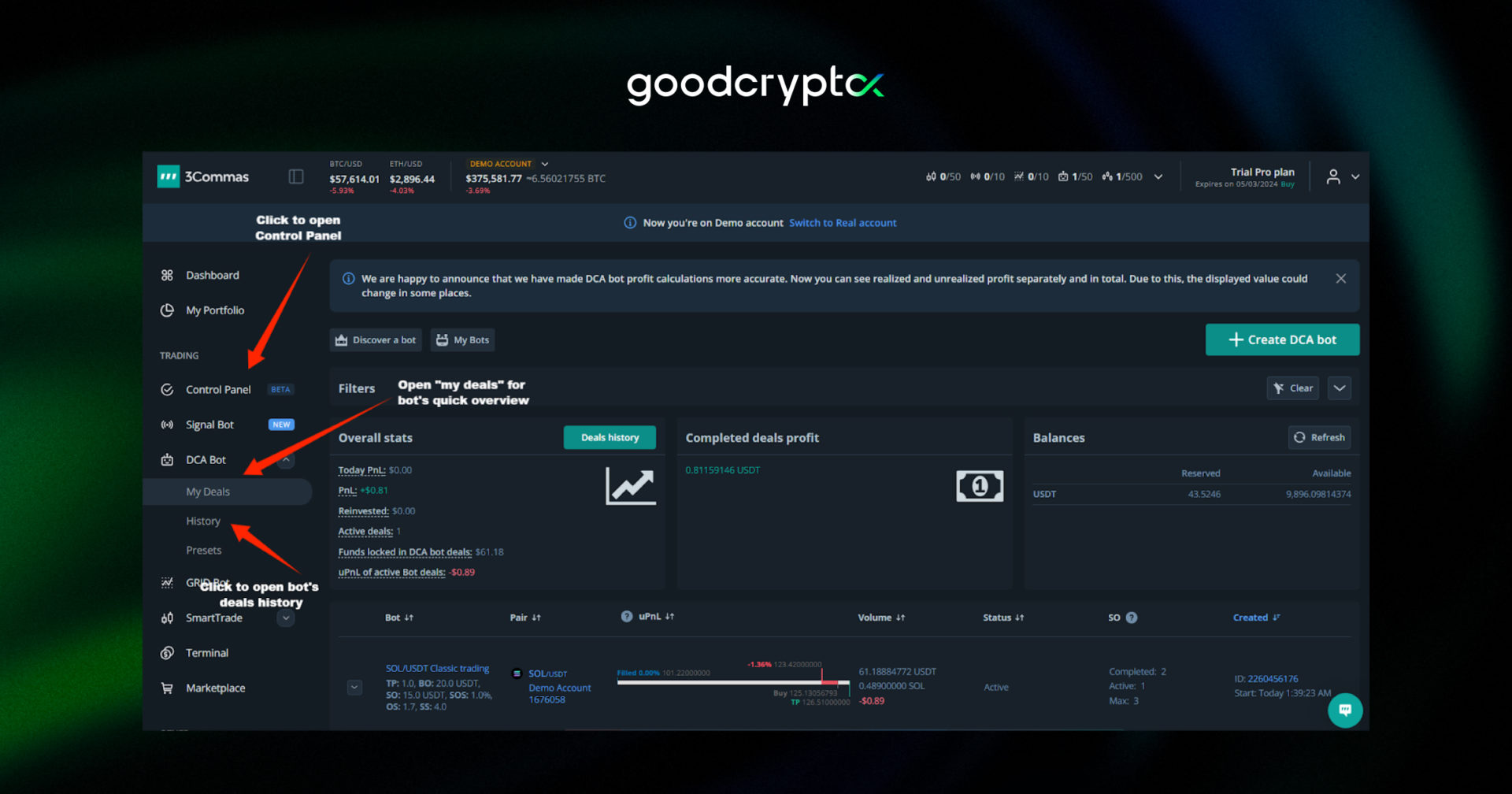 3commas interface review 
